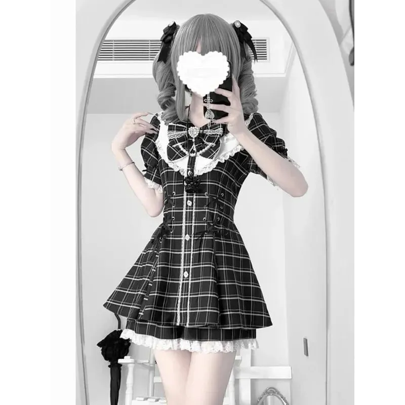 Japanese Style Lolita 2 Piece Set Y2k Mini Skirt Woman Harajuku Sweet Kawaii Print Dress Tops Korean Fashion Elegant Dress — image 21