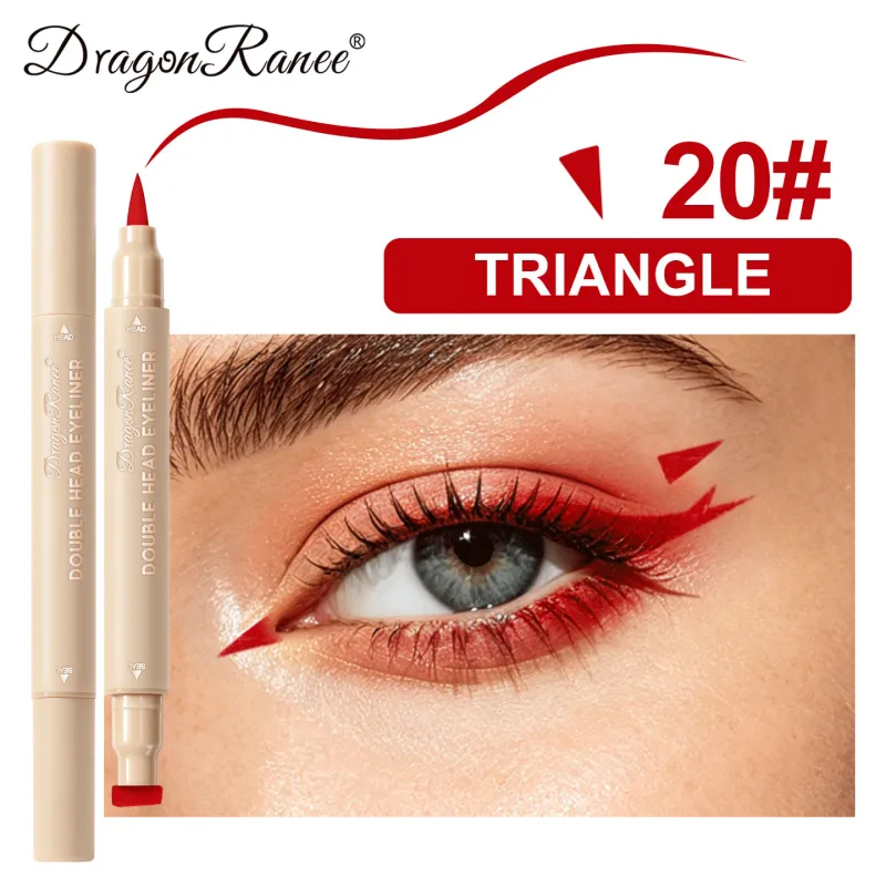 2-in-1-Eyeliner mit doppelseitigem Stempelsiegel, schnell trocknend, wasserfest und schweißfest, verwischt nicht leicht, bunter Augen-Make-up-Eyeliner