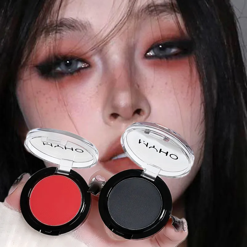 Mini Matte Smoky Blue Red Monochrome Eyeshadow Palette Natural White Light Highlighter For Delicate Eye Contouring Brightens — image 1