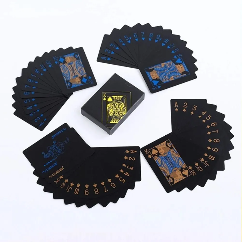 Playing Cards Game Poker Cards Board Child Kid Toy Waterproof Plastic PVC Black Blue Red Yellow Green Deck Card High-end Classy