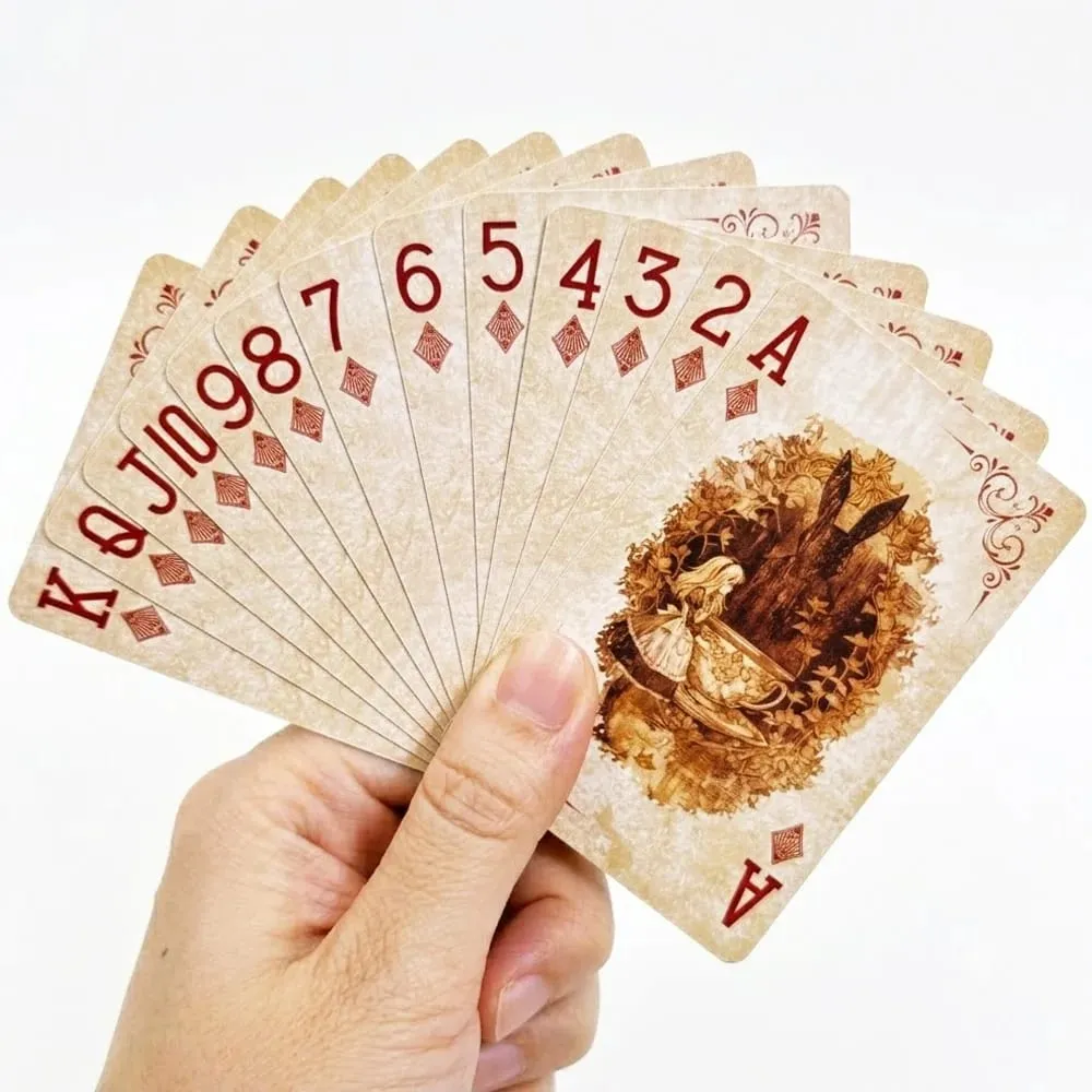 55Pcs Alice in Wonderland Playing Cards Luxury Retro Style Board Game Card Vintage Anime Poker Cards for Collection Gift — image 3