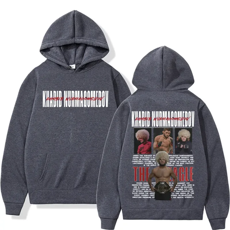 Khabib Nurmagomedov THE EAGLE Merch Sweatshirt Men's Clothing Harajuku Classic Oversized Hoodies Fleece High Quality Cozy Hoodie