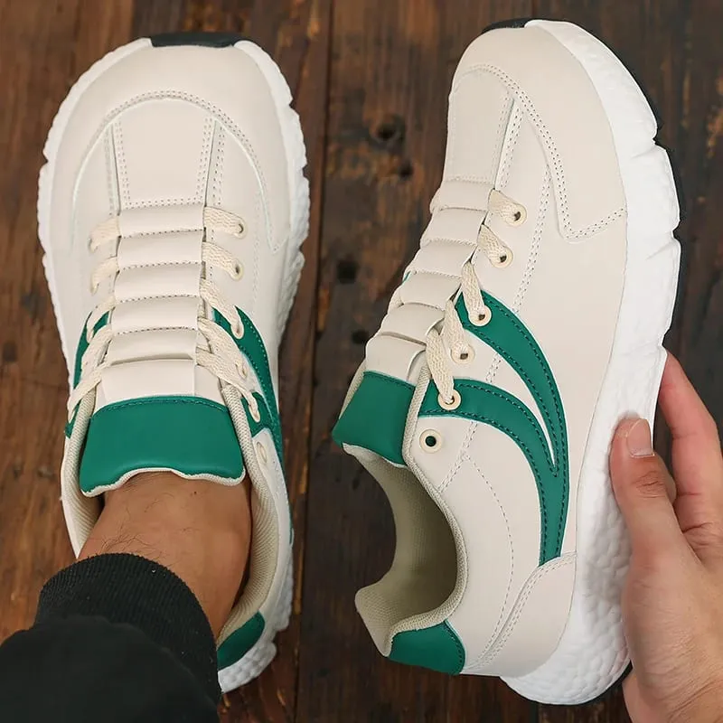 Men Women Leather Breathable Casual Sneakers Lightweight Soft Sole Loafers Daily Commute Walking All Day Comfort Running Shoes