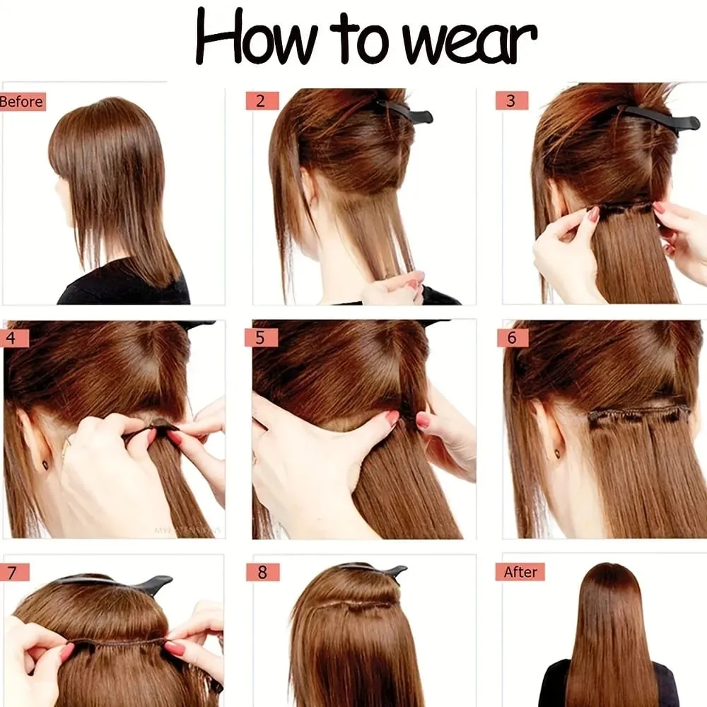 22 Polegada ombre cor sintético longo encaracolado extensões de cabelo clipe no cabelo fibra resistente ao calor para meninas acessórios de cabelo