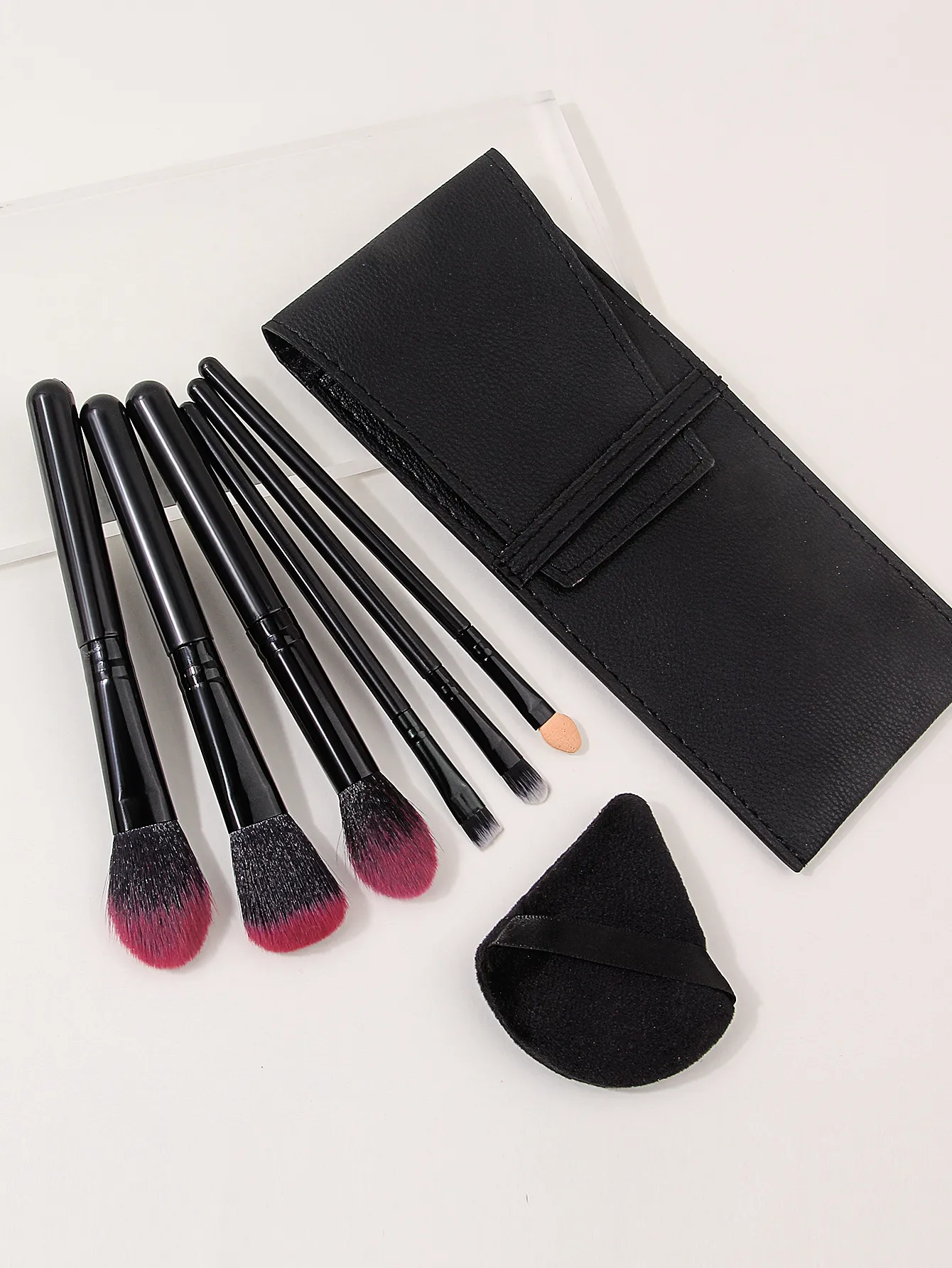 `8Pcs Makeup Brush Set with Storage Bag Triangle Powder Puff Professional Face Eye Cosmetic Brushes Beauty Kit