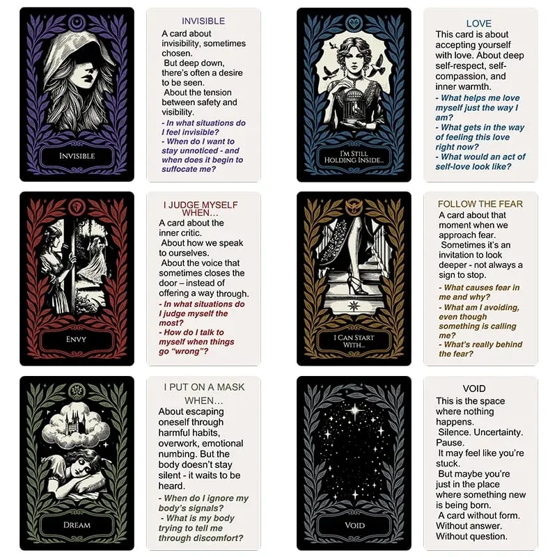 《52 Self-Exploration Mindfulness Cards Inner Growth and Emotional Reflection Cards Women's Self-Awareness Cards》Card Game Board Game a Must-Have Game for Family Gatherings Gift
