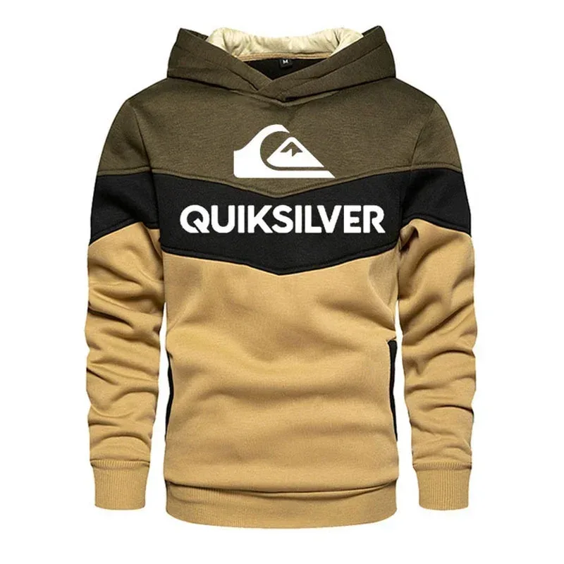 2025 New Men's Hoodie Splicing Outdoor Leisure Sportswear Street Fashion Men's Warm Wool Hoodie Autumn/Winter Coat