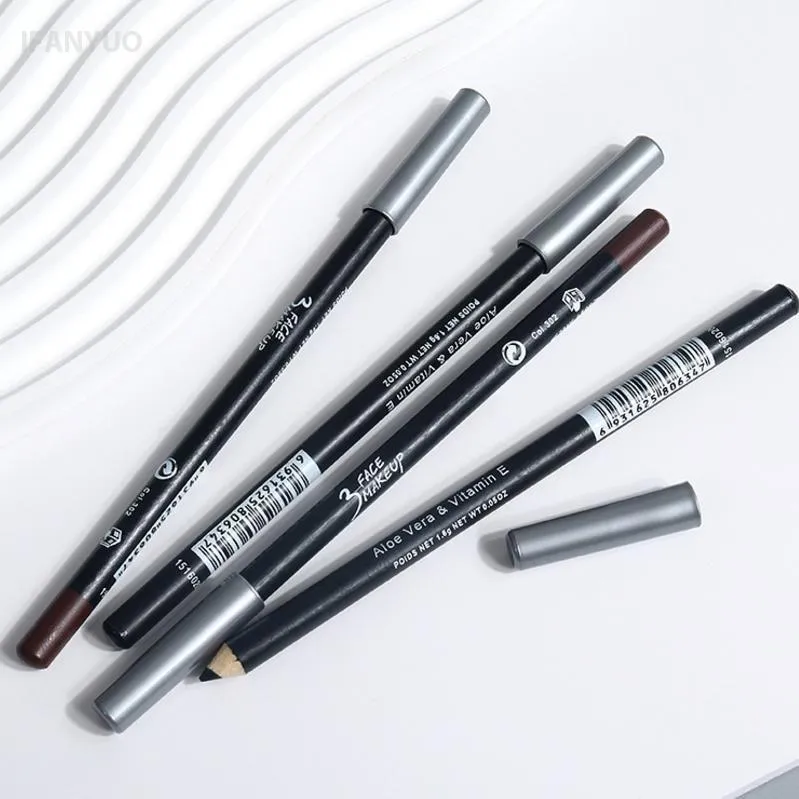 1/12pc à prova dwaterproof água preto marrom lápis de olho-prova de manchas de longa duração iniciante-amigável suave alta pigmentação punk maquiagem dos olhos — image 7