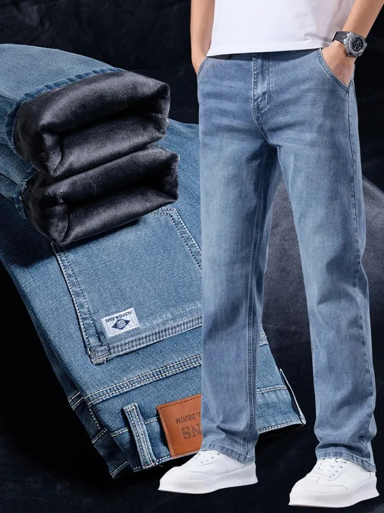 Men's Loose Straight Leg Jeans Retro Washed Elastic Casual Pants Suitable for All Seasons Versatile Pants — image 6