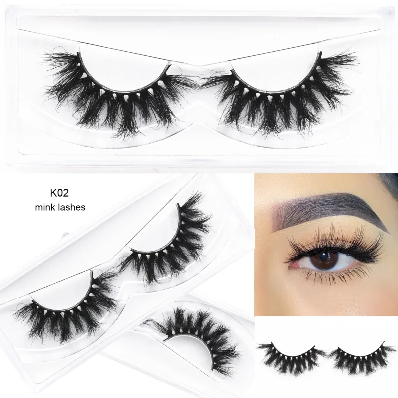 D20 Real Mink Lashes Eyelashes Extension Natural Long Winged Volume Eye Lashes Handmade Mink Fake Eyelash Makeup Lash