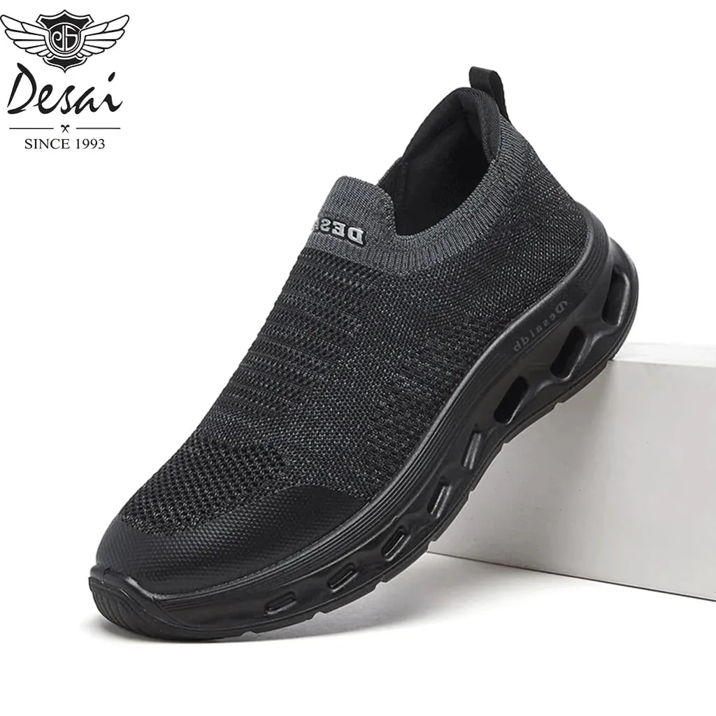 Desai Men's 2026 Autumn Mesh Slip-on Shoes Breathable Hollow Thick Sole Lightweight Casual Sneakers Walking Daily Footwear — image 2