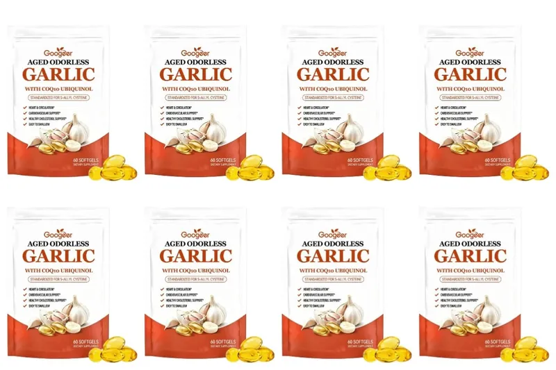 Googeer Aged Odorless Garlic Softgels with CoQ10 Ubiquinol Vitamin K2 MK-7 Heart Circulation Energy Immune Support 60 Count — image 13