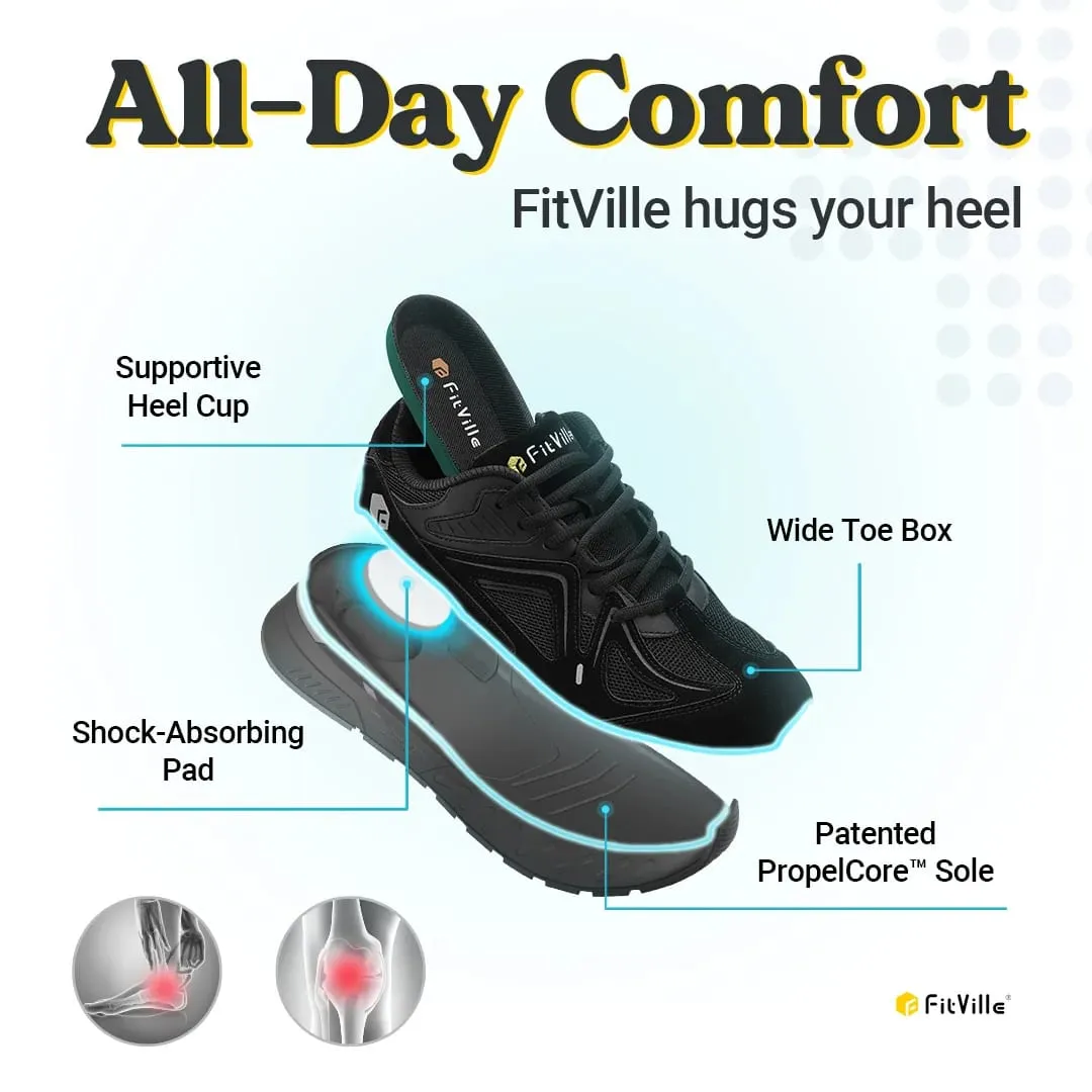 FitVille Men's Walking Shoes Extra Wide Lightweight Sneakers for Flat Feet Arch Fit Heel Pain Relief Non-Slip Running Shoes — image 6