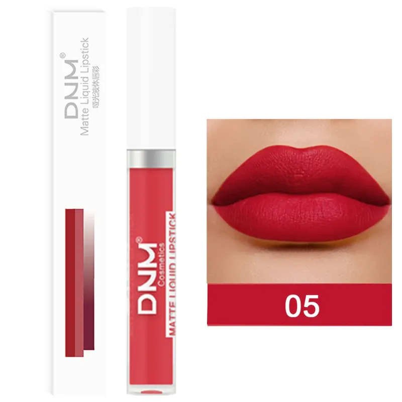 DNM 19 Färg Matt sammet flytande läppstift Vattenfast Håller Ej lätt att bleka Lipgloss Makeup Lila Röd Nude Lip Tint Kosmetika