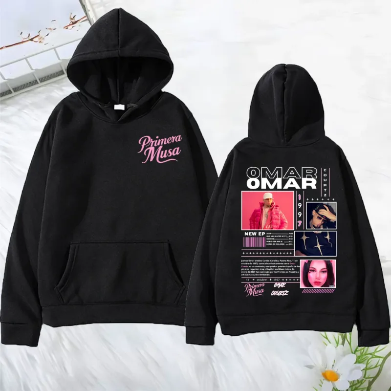 Omar Courtz First Muse Album Tour Merch Fashion Hoodies for Men and Women Hip Hop Hooded Sweatshirts vintage Oversized Pullovers — image 11