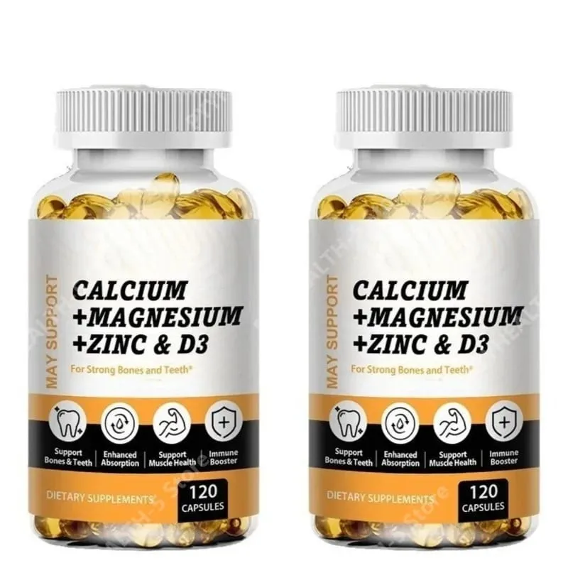 Calcium Magnesium Zinc Softgels Bone & Teeth Support Vitamin D3 Supplement Supports Muscle Health & Immune Function 120 Capsules — image 8