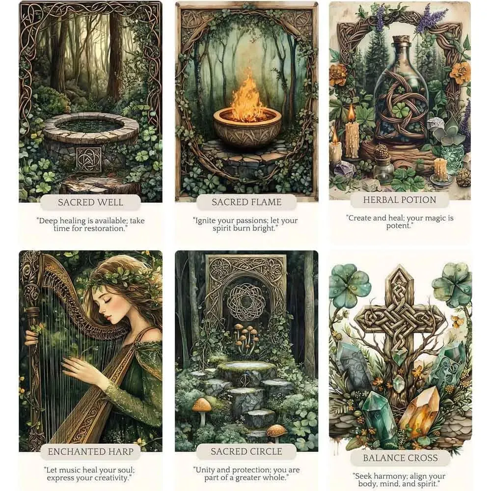 50 Pcs 13x8cm Celtic Magic Oracle Cards Create Your Magical Deck for Spiritual Practice Card Games