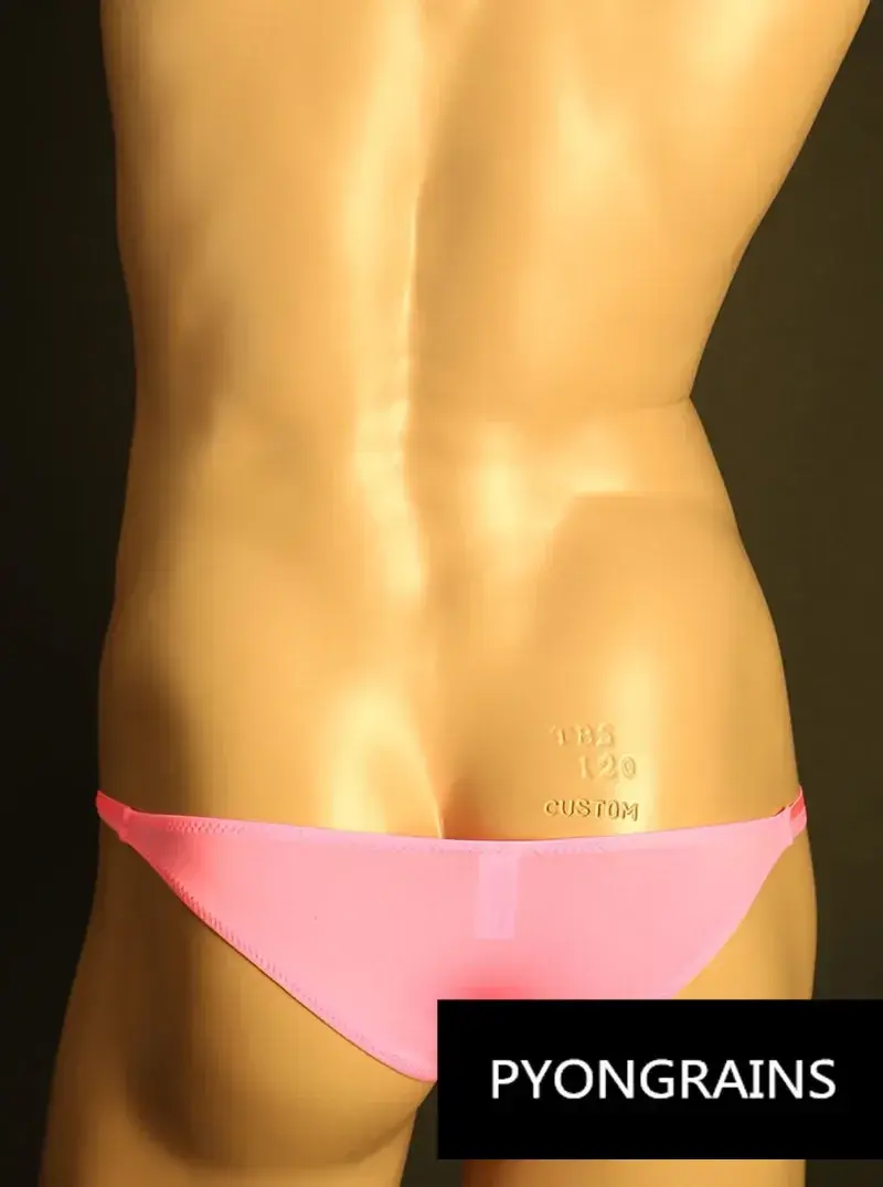 Férfi Állítható Fém O-gyűrű Dupla vékony pántos Bikini Alsónadrág Alacsony emelkedés Selymes Ice Silk 3D U Konvex Tasak Szexi Férfi Fehérnemű