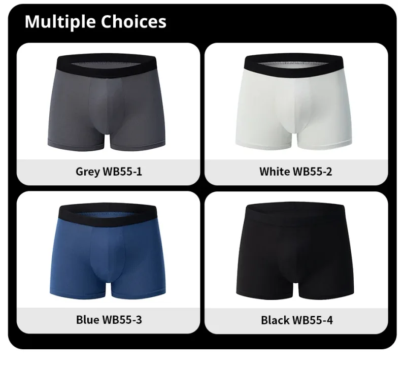 4 Pack Europe And America Size Men'S Solid Color Sexy Boxer Underwear Antibacterial Breathable Plus Size Men'S Shorts Underwear — image 7