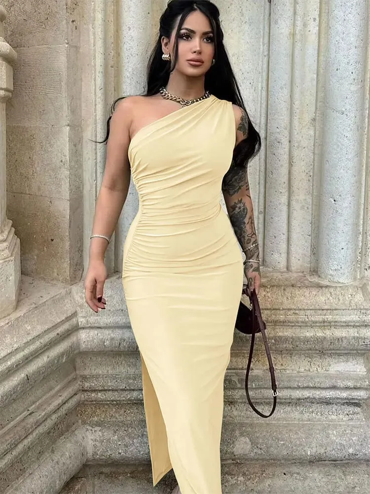 Women Maxi Dresses Sexy Split Black Sleeveless Backless Slim Dress Summer Female Fashion Off Shoulder Club Elegant Party Dresses — image 6