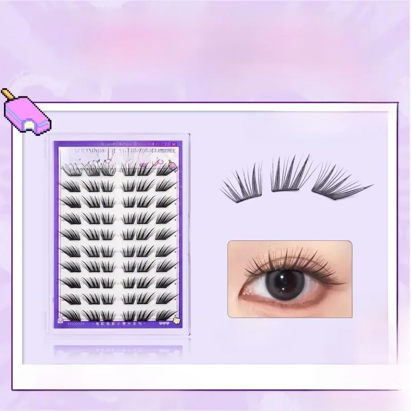 60 Clusters of Brown Natural Fox-Style Cat Eye False Eyelashes Makeup Tools Natural Segmented Eyelash Bundles Makeup Tools — image 6