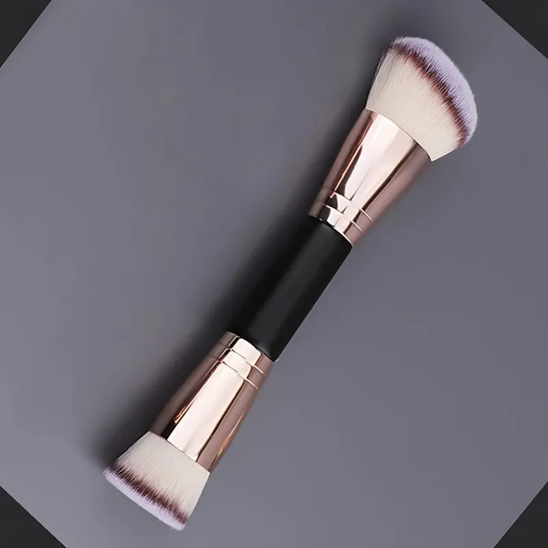 Dual-ended Makeup Brush-Angled Contour Flat Foundation Brush for BB Cream Foundation Seamless Blending Concealing Contouring