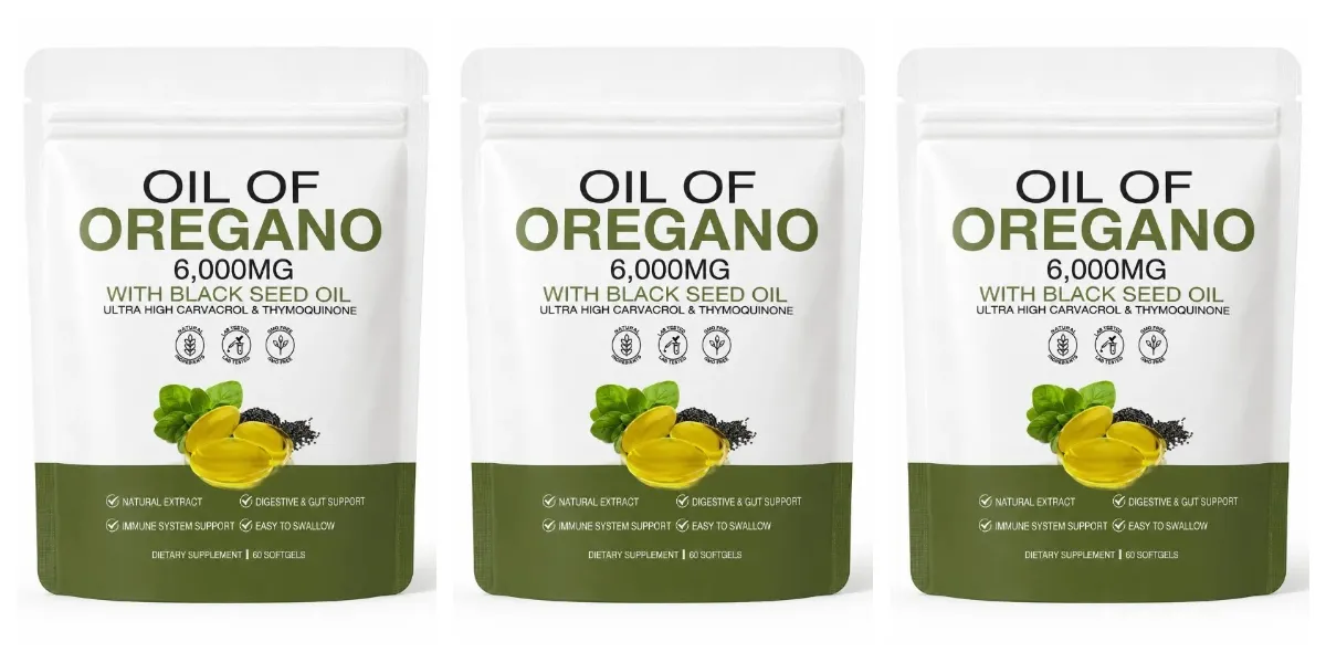 Oil of Oregano Softgels 6000mg with Black Seed Oil for Immune System & Digestive Support Soy-Free Gluten-Free 60 Softgels — image 8