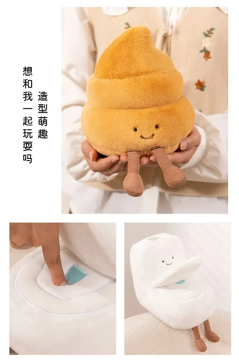 Kawaii Toilet Plush Humanoid Toy Stuffed Poop Roll Paper Plushie Smiling with Legs Prop Decor Gift — image 9