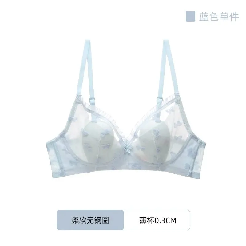 Sutiã Com Orelhas De Coelho Estilo Japonês Ultrafino Aumenta Peito Pequeno Sustenta Grande Anti-Caída Conjunto Lingerie — image 16
