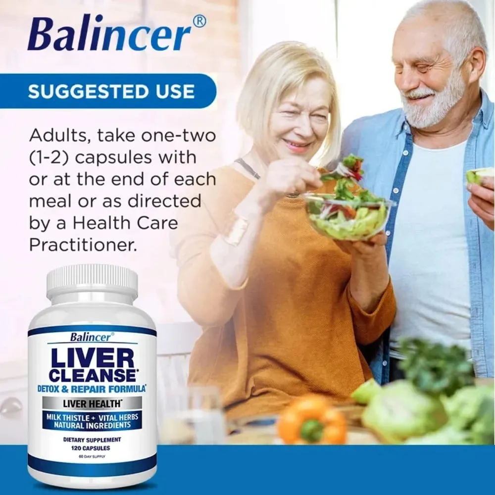 Liver Cleanse Detox & Repair Fatty Liver Formula - Milk Thistle Silymarin Artichoke Extract Dandelion - Liver Health