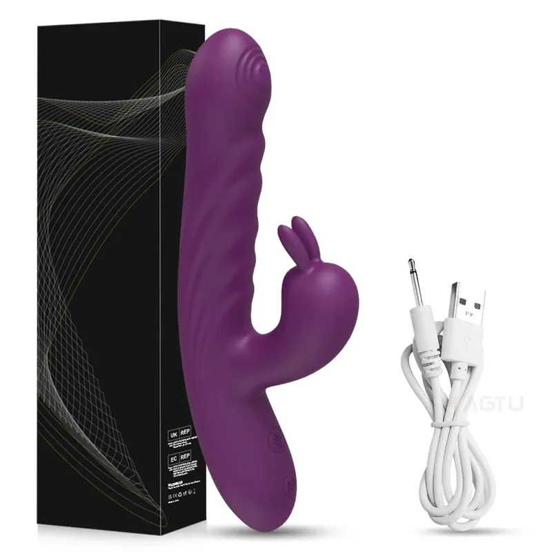 Adult Sex Toy Thrusting Rabbit VIbrator for Women Vibrating Dildo Telescopic G-Spot Clitoris Stimulator Female Masturbator — image 10