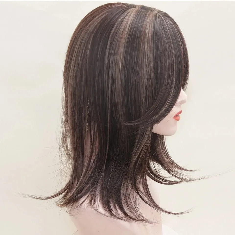 Synthetic Topper for Women Middle-Part Bangs Top Clip Topper Hair Extensions Cover Thinning Hair Grey Hair Increase Volume — image 4