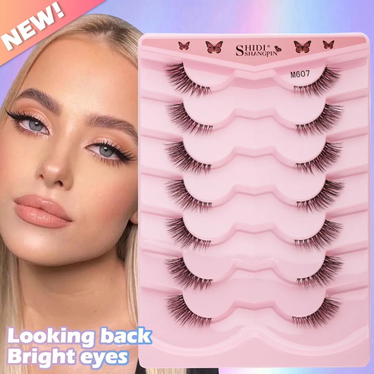Mezze Ciglia Naturali Soffici Ciglia Finte Cat Eye Lash 3D Ciglia di Visone Finte Ciglia Morbide Alate Strumento di Trucco
