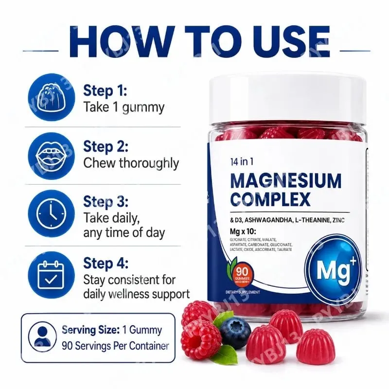 Gummie Googeer DeepCalm Magnesium Complex pro večerní zklidnění s vitamínem D3 Zinek Ashwagandha L-Theanin 90 Gummies — image 5