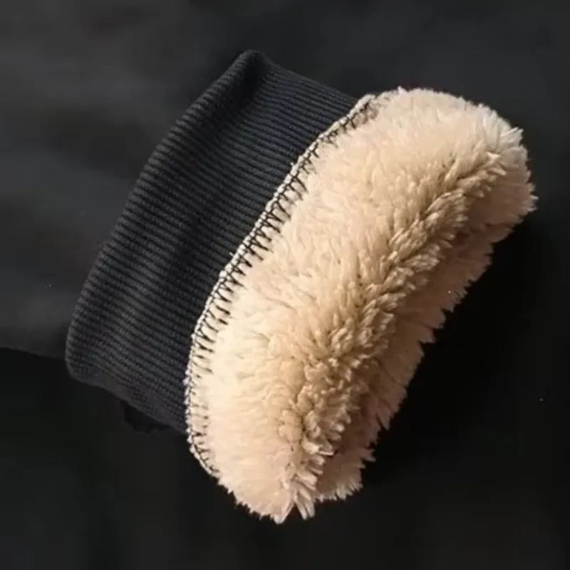 Lamb Fleece Lined Fleece Lined Sweatshirt Thick Warm Thermal Loose Fit Long Sleeve Sweatshirt Autumn Winter Weight — image 6