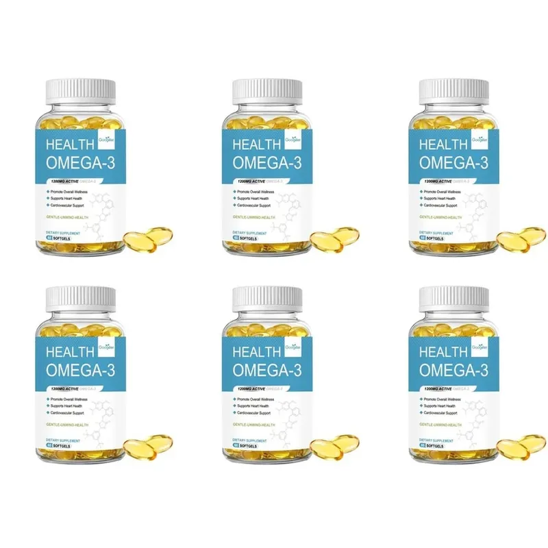 Omega-3 Softgels with 1200 Mg Active Omega-3 EPA and DHA Vitamin D3 and Vitamin E for Heart Health Support 60 Softgels