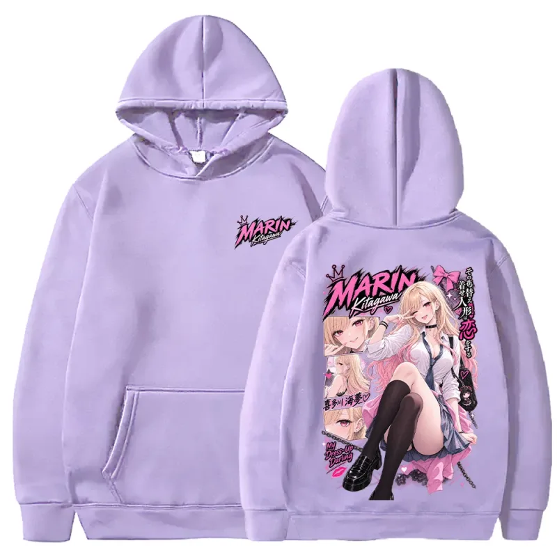 Trendy Anime Marin My‑Dress‑Up Darling Hoodies Harajuku Streetwear Long Sleeve Casual Fleece Hooded Pullover Men Women Clothing — image 9