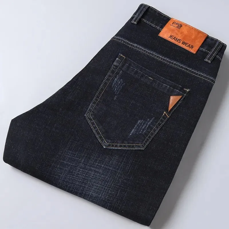 2026 NEW Men Men's Fashion Business Jeans Classic Style Casual Stretch Slim Jean Pants Male Brand Denim Trousers Black Blue Me — image 4