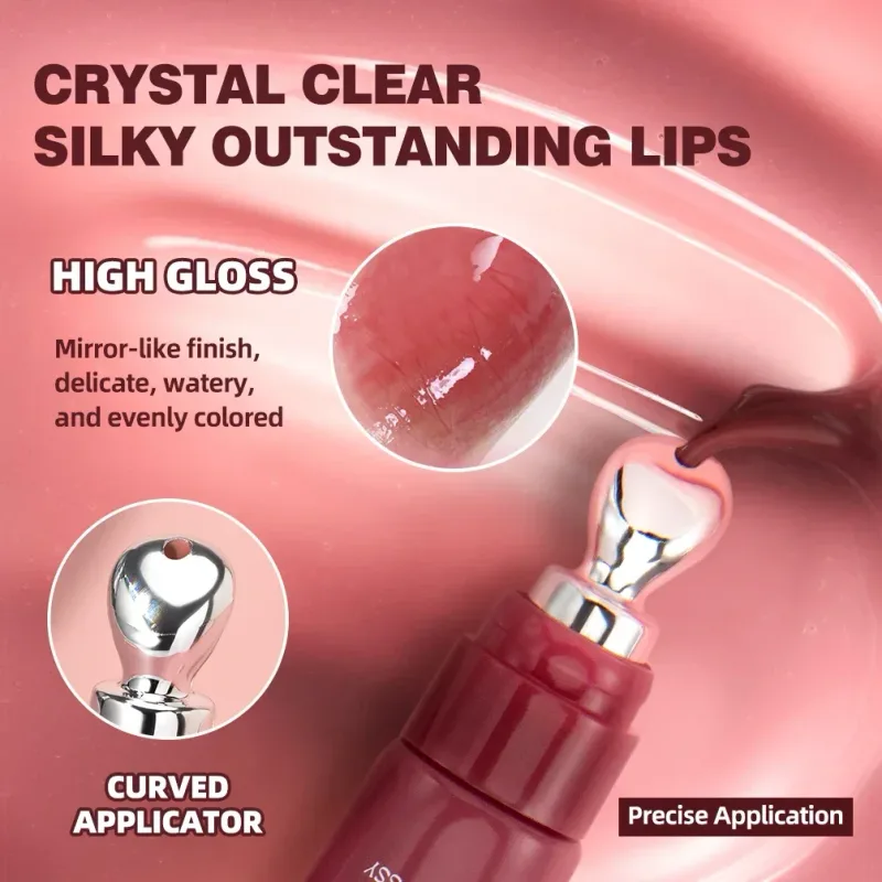 4 na Kulay Mirror Pearl Fine Shimmering Hydrating Pipe Lip Gloss Moisturizing Crystal Gloss Lip Glaze Layering Lip Makeup — image 4