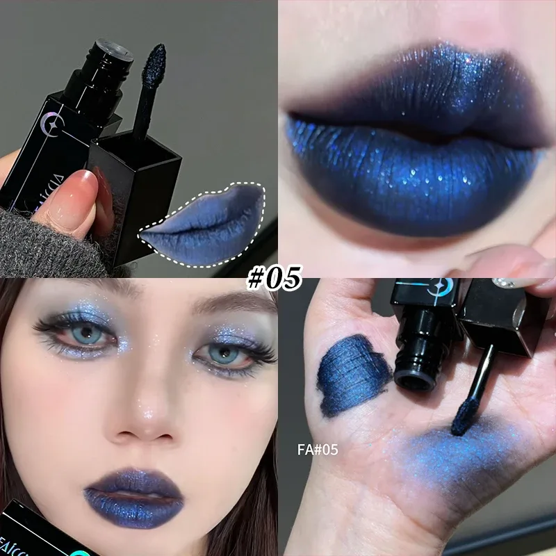 8 barev Glitter Watery Lip Gloss Diamond Perleťová metalická rtěnka Trvalá hydratační nelepivá Halloween party make-up