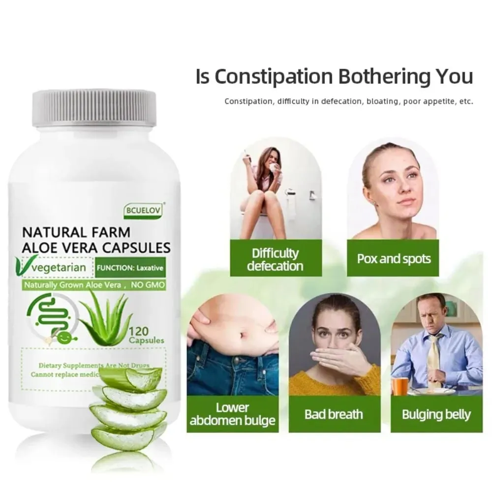 Aloe Vera Extract Capsules - Helps Cleanse and Detoxify The Colon Burn Fat Maintain Stomach Acid Balance and Boost Immunity — image 6