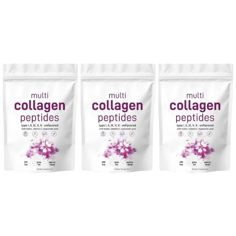 Multikolagenové peptidy v prášku Typy I II III V s biotinem, vitaminem C a kyselinou hyaluronovou pro podporu kožních nehtů pro muže, ženy — image 9