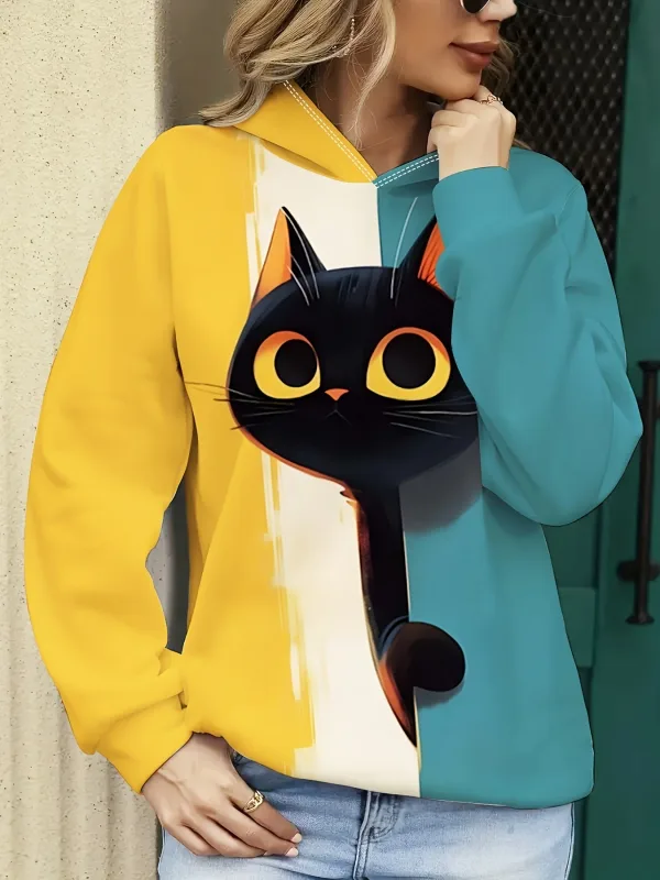 Cute Cat 3D Print Hoodies Men Women Fashion Casual Sweatshirts Autumn Oversized Hoodie Pullovers Tracksuit Women Clothing — image 2