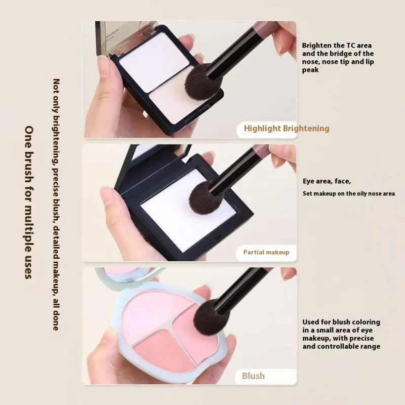 【1 peça pincel pequeno em formato de leque para blush em pó creme líquido blush pincéis de maquiagem pincel preciso ferramentas de maquiagem】