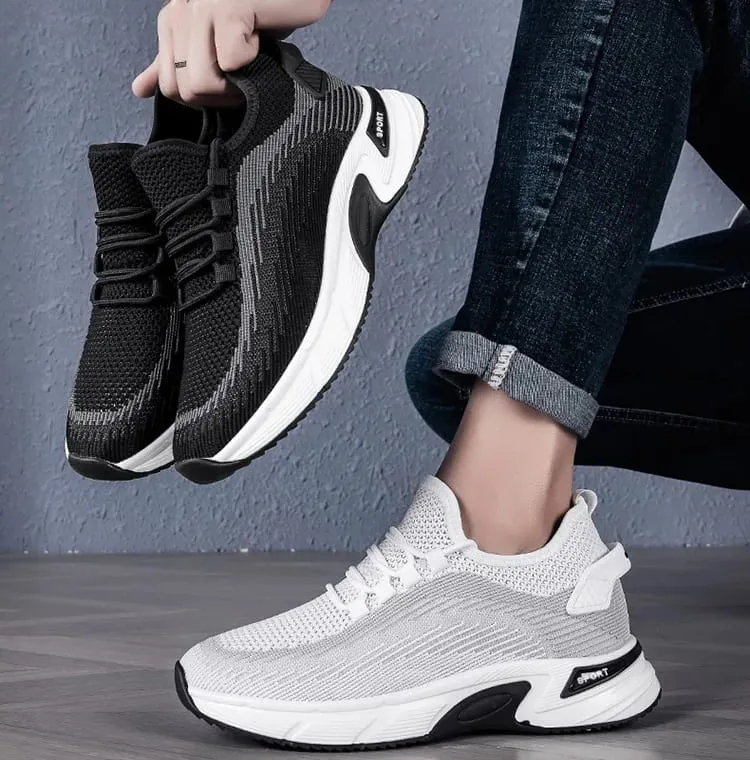 Elevator Shoes Invisible Heightening 8cm. Breathable Mesh Fabric Sports Shoes Heightening Inside for Men's Shoes Size 6cm