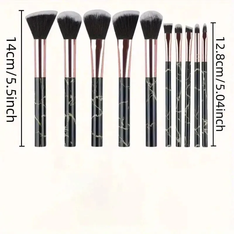 10/20Pc Marbling Handle Makeup Brushes Set Powder Foundation Eyeshadow Lip Blush Make Up Brush Set Professional Beauty Tools Kit