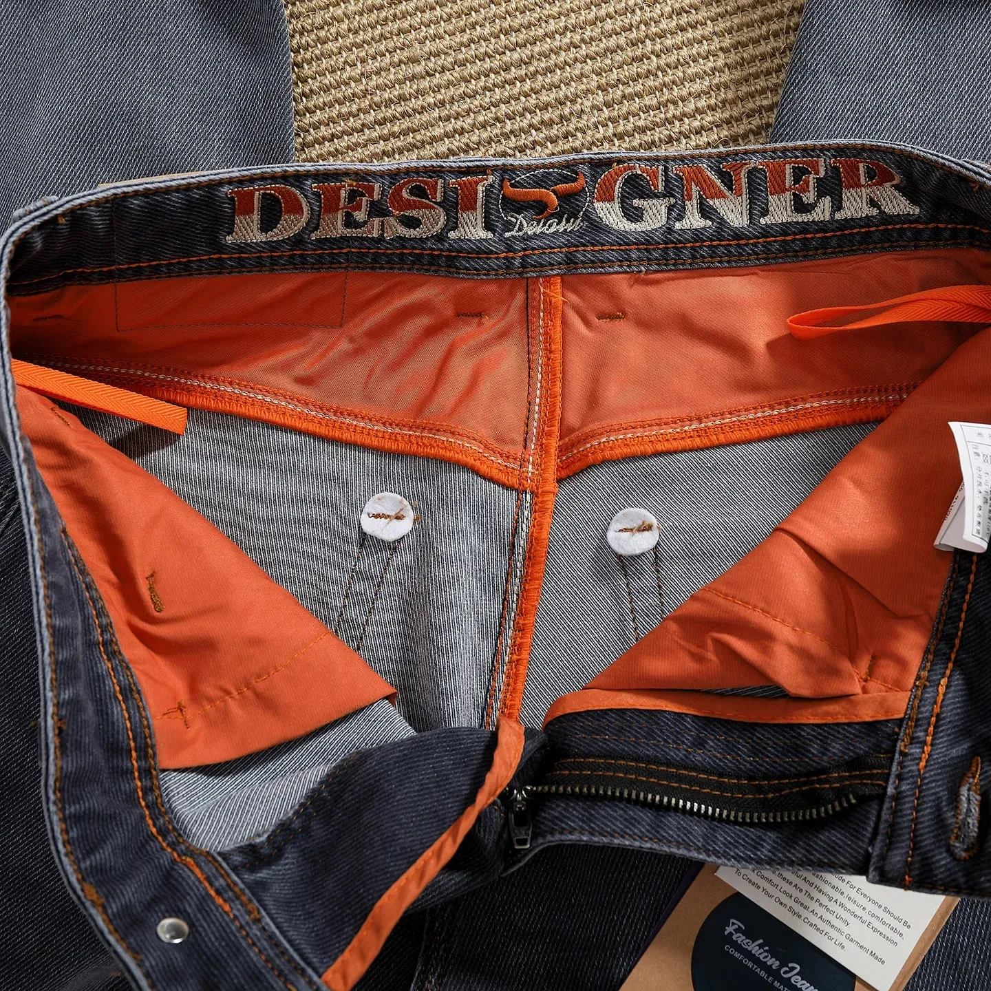 2026 Autumn New American Retro Wear-resistant Stretch Multiple Pockets Jeans Men's Fashion Washed Straight Conical Trousers — image 5