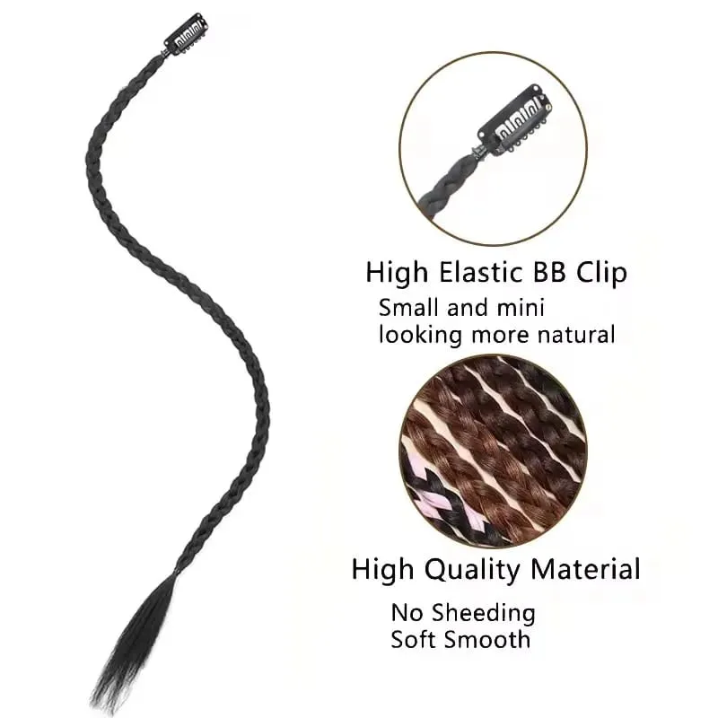 1pcs Synthetic Braid Wig With Strong BB Clip Lightweight Box Braid Ponytail Hair Piece for Women for Party Daily