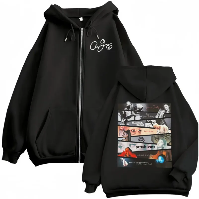 Ariana Grande Album 2026 Cover Zip Up Hoodies Men Women Fashion Aesthetic Sweatshirt Jacket Coats Casual Fleece Zipper Pullovers — image 1