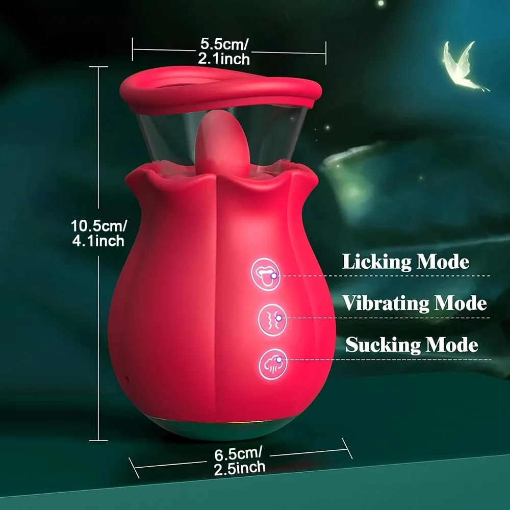Sucking Licking G spot Vibrator Rose-Sex Toy Adult Sex Toys Removable Cup Clit Nipple Stimulation 360° Rotation Vibrators 18+ — image 6